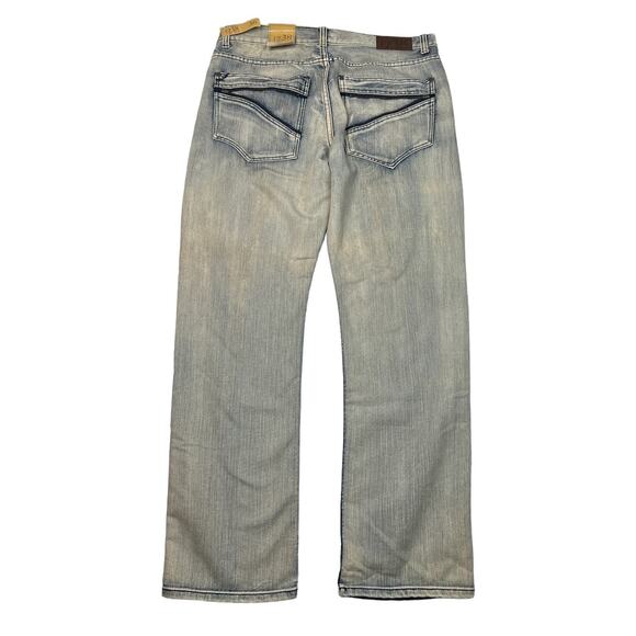 1738 Dynasty Straight Leg Jeans Mid-Rise Acid Wash Denim NWT Mens 36x34 - Picture 2 of 6